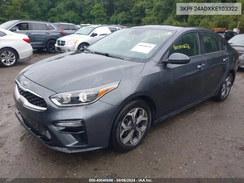 2019 Kia Forte Lxs VIN: 3KPF24ADXKE103322 Lot: 40040656