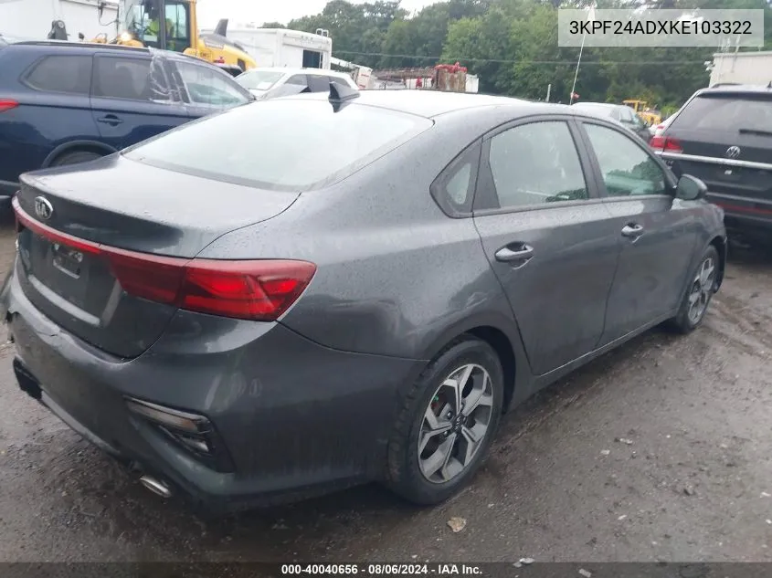 3KPF24ADXKE103322 2019 Kia Forte Lxs