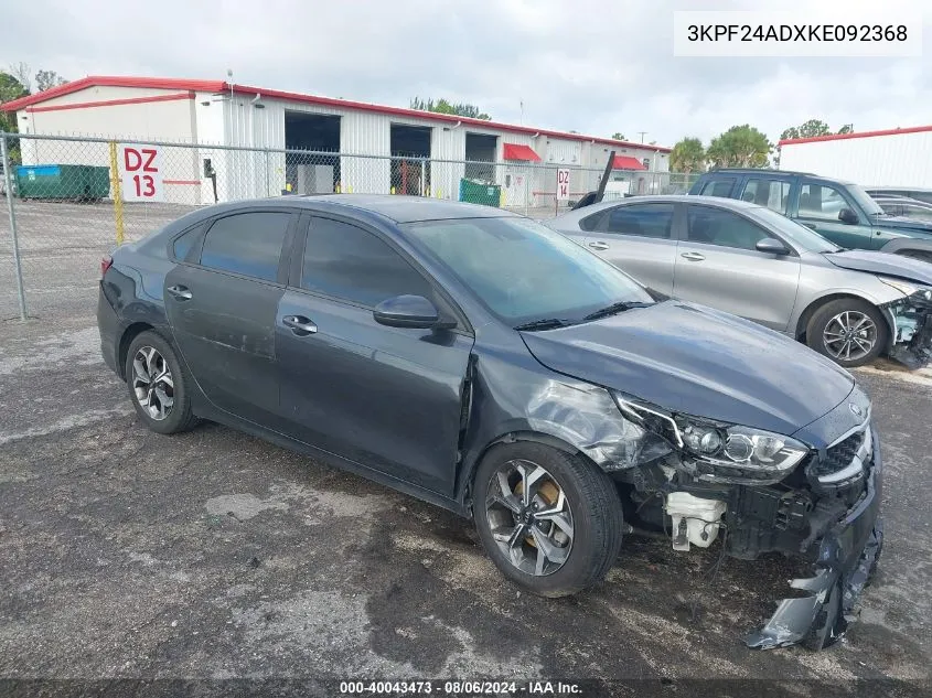 3KPF24ADXKE092368 2019 Kia Forte Lxs