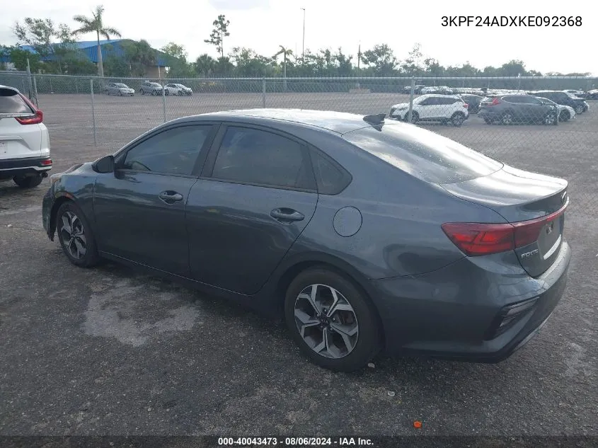 2019 Kia Forte Lxs VIN: 3KPF24ADXKE092368 Lot: 40043473