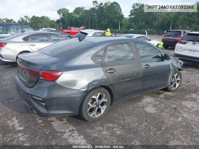 2019 Kia Forte Lxs VIN: 3KPF24ADXKE092368 Lot: 40043473