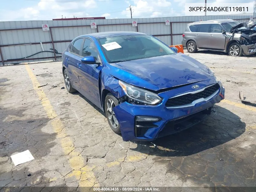 2019 Kia Forte Lxs VIN: 3KPF24AD6KE119811 Lot: 40063435