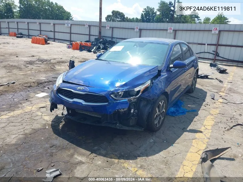 2019 Kia Forte Lxs VIN: 3KPF24AD6KE119811 Lot: 40063435