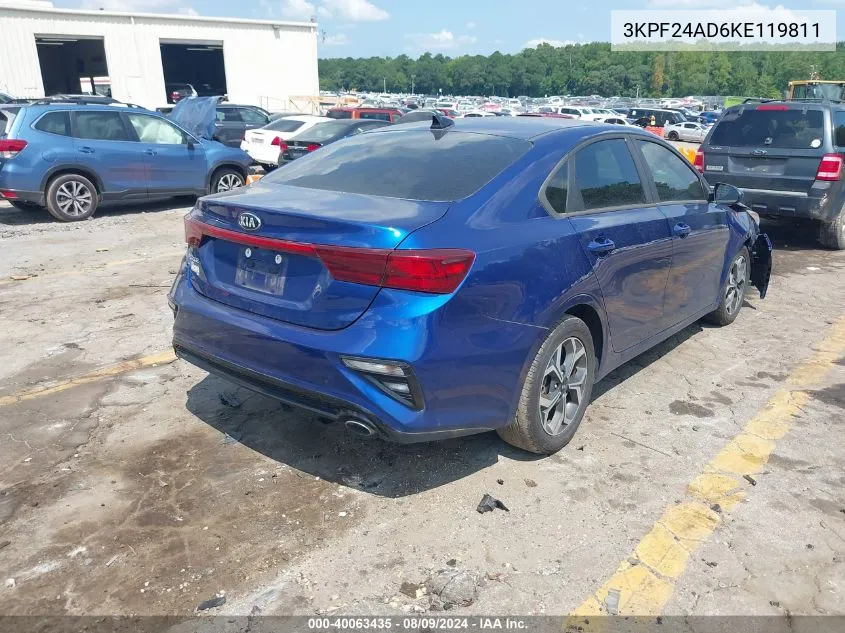 2019 Kia Forte Lxs VIN: 3KPF24AD6KE119811 Lot: 40063435