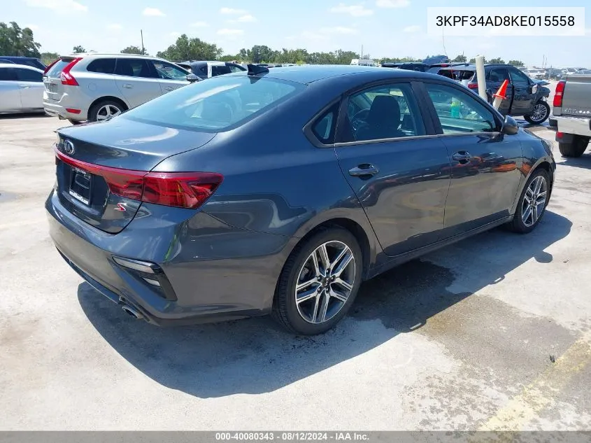 2019 Kia Forte S VIN: 3KPF34AD8KE015558 Lot: 40080343