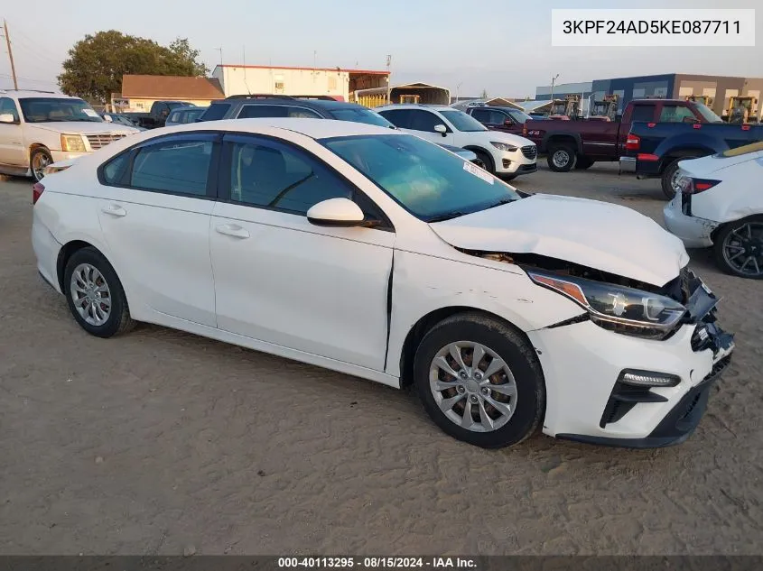 2019 Kia Forte Fe VIN: 3KPF24AD5KE087711 Lot: 40113295