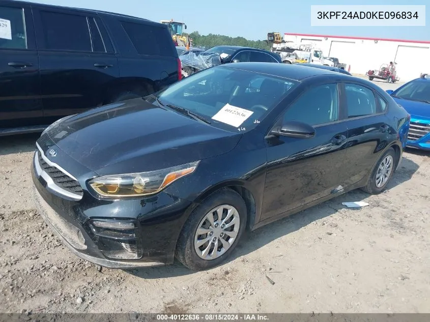 2019 Kia Forte Fe VIN: 3KPF24AD0KE096834 Lot: 40122636