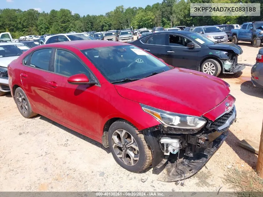 2019 Kia Forte Fe/Lx/Lxs VIN: 3KPF24AD7KE083188 Lot: 40130261