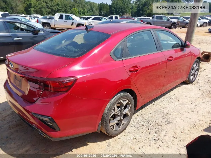 2019 Kia Forte Fe/Lx/Lxs VIN: 3KPF24AD7KE083188 Lot: 40130261