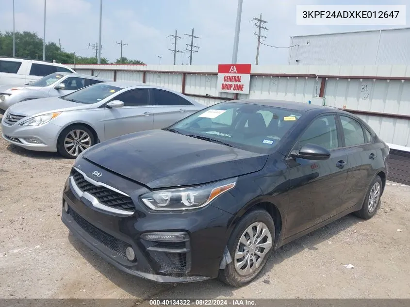 3KPF24ADXKE012647 2019 Kia Forte Fe