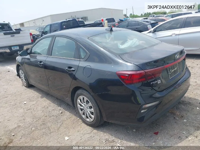 3KPF24ADXKE012647 2019 Kia Forte Fe