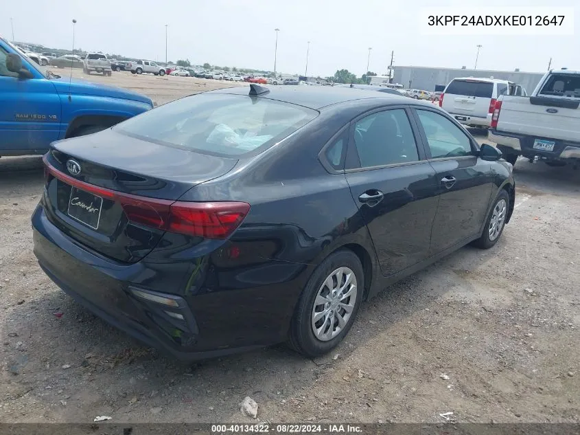 3KPF24ADXKE012647 2019 Kia Forte Fe