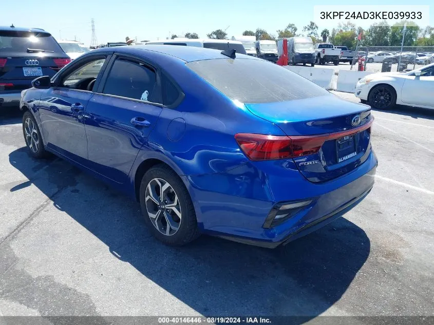 3KPF24AD3KE039933 2019 Kia Forte Lxs