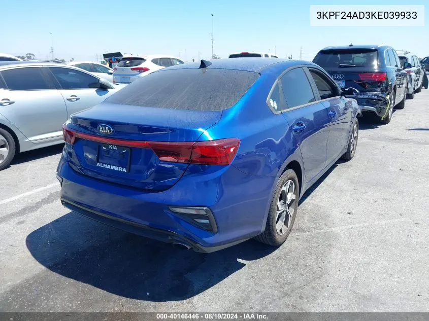 2019 Kia Forte Lxs VIN: 3KPF24AD3KE039933 Lot: 40146446