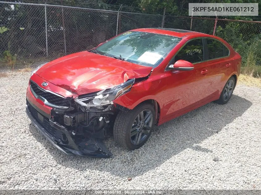 2019 Kia Forte Ex VIN: 3KPF54AD1KE061212 Lot: 40155789