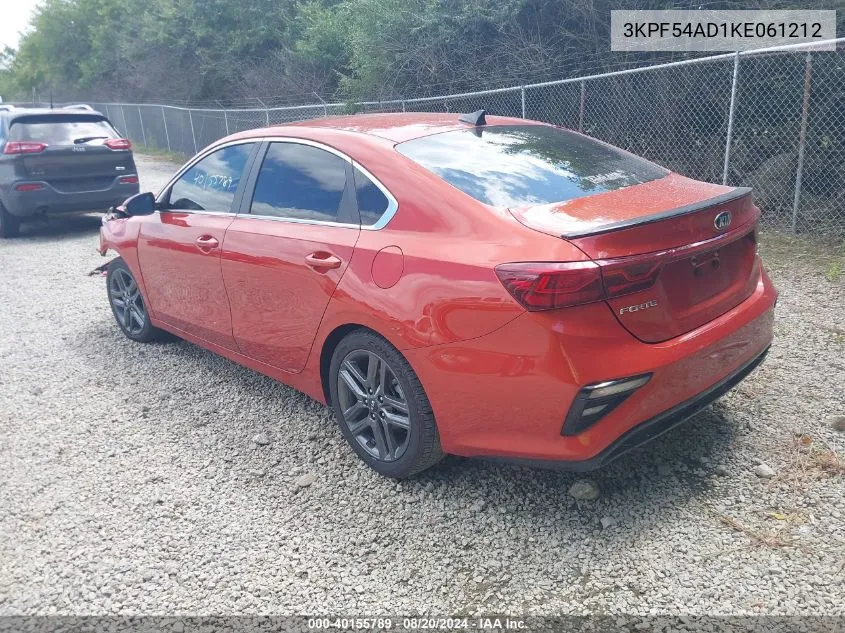 2019 Kia Forte Ex VIN: 3KPF54AD1KE061212 Lot: 40155789