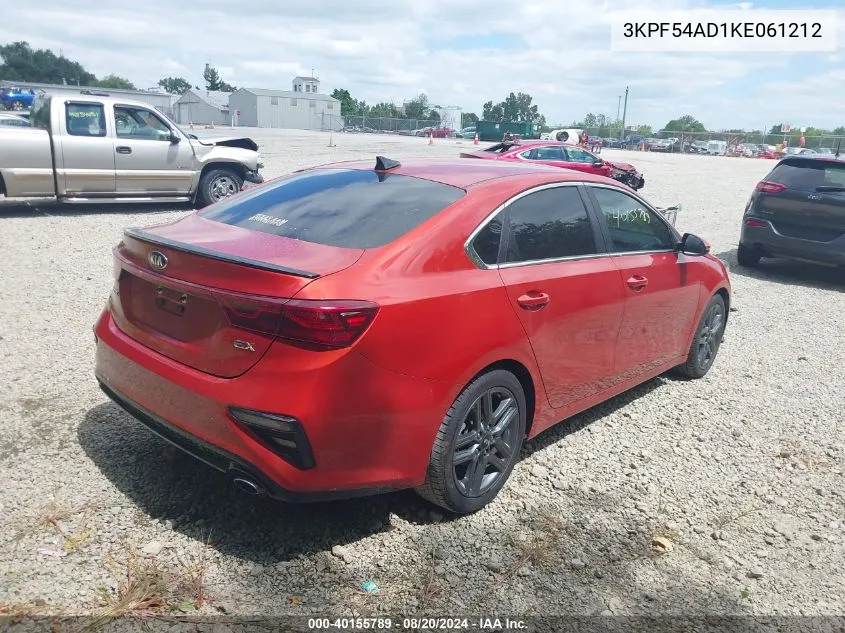 2019 Kia Forte Ex VIN: 3KPF54AD1KE061212 Lot: 40155789