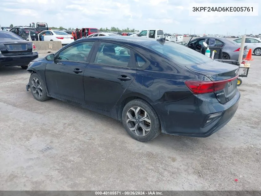 2019 Kia Forte Lxs VIN: 3KPF24AD6KE005761 Lot: 40185571