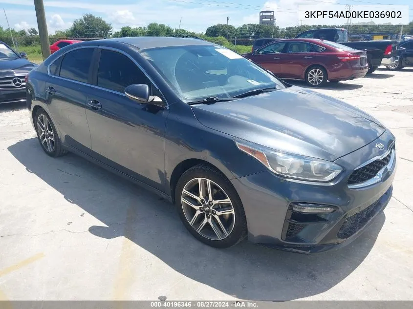 2019 Kia Forte Ex VIN: 3KPF54AD0KE036902 Lot: 40196346