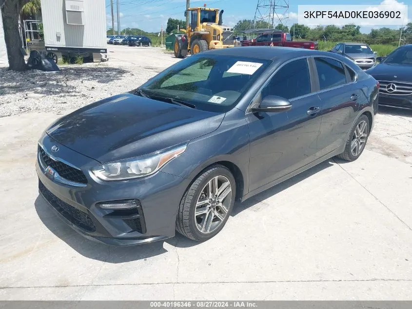 2019 Kia Forte Ex VIN: 3KPF54AD0KE036902 Lot: 40196346