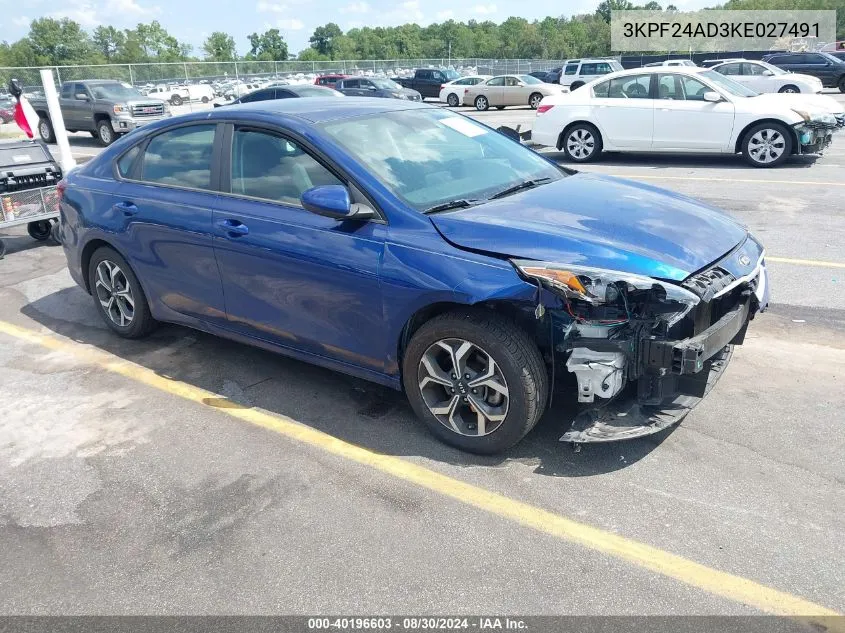 2019 Kia Forte Lxs VIN: 3KPF24AD3KE027491 Lot: 40196603