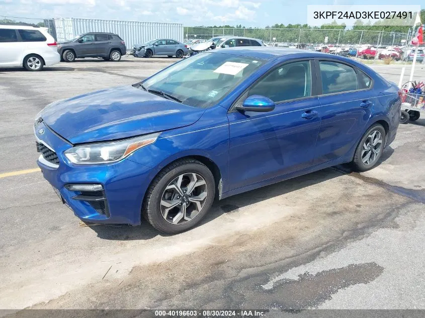 2019 Kia Forte Lxs VIN: 3KPF24AD3KE027491 Lot: 40196603