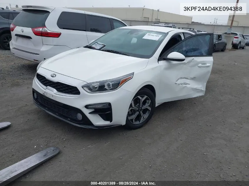 2019 Kia Forte Lxs VIN: 3KPF24AD4KE094388 Lot: 40201389