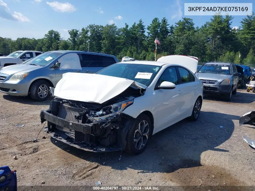 2019 Kia Forte Lxs VIN: 3KPF24AD7KE075169 Lot: 40204797