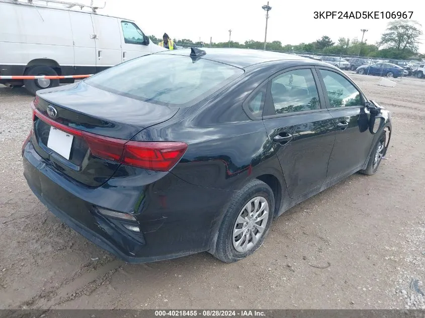 2019 Kia Forte Fe VIN: 3KPF24AD5KE106967 Lot: 40218455