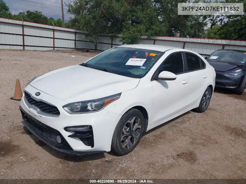 2019 Kia Forte Lxs VIN: 3KPF24AD7KE111832 Lot: 40220690