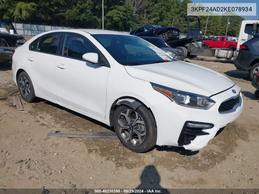 3KPF24AD2KE078934 2019 Kia Forte Lxs