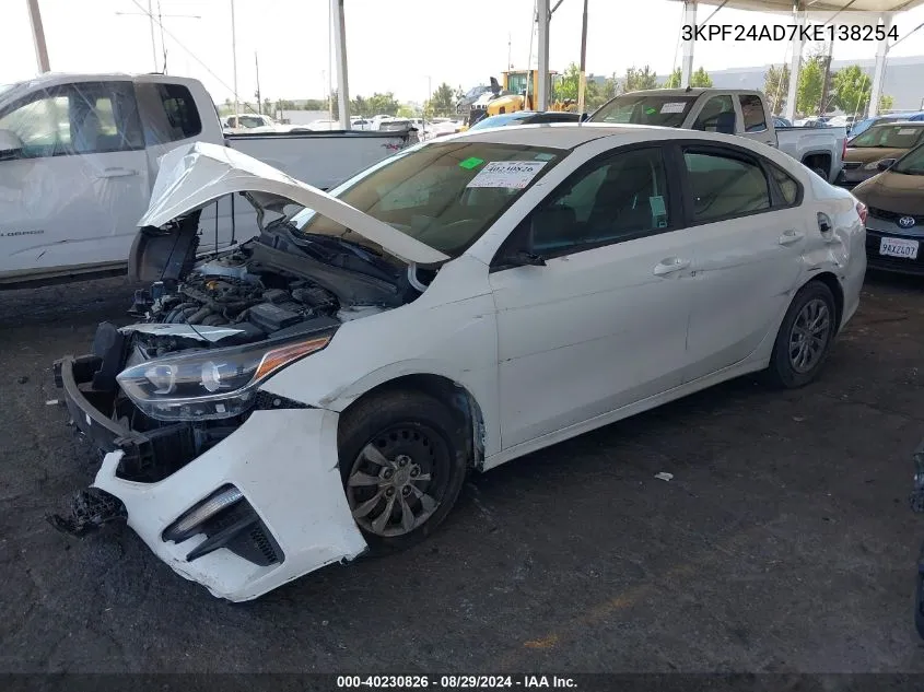 2019 Kia Forte Fe VIN: 3KPF24AD7KE138254 Lot: 40230826