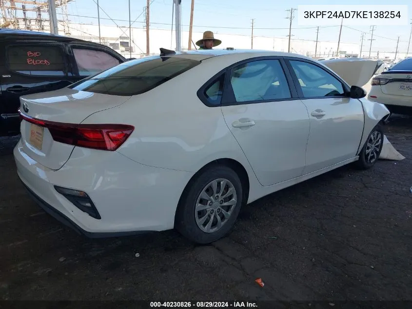 2019 Kia Forte Fe VIN: 3KPF24AD7KE138254 Lot: 40230826