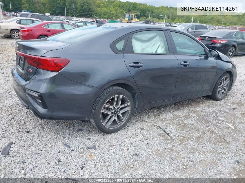 2019 Kia Forte Gt Line/S VIN: 3KPF34AD9KE114261 Lot: 40232285