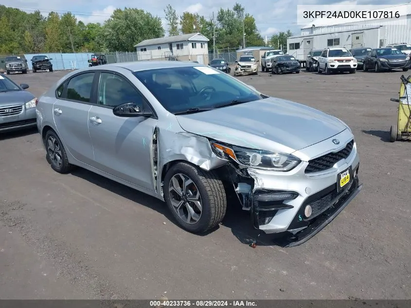 2019 Kia Forte Lxs VIN: 3KPF24AD0KE107816 Lot: 40233736