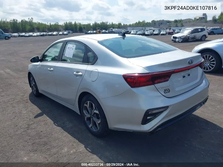 2019 Kia Forte Lxs VIN: 3KPF24AD0KE107816 Lot: 40233736