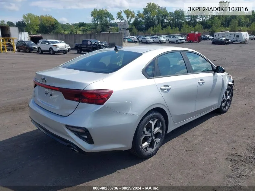 3KPF24AD0KE107816 2019 Kia Forte Lxs