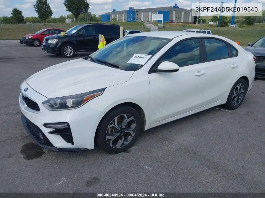 2019 Kia Forte Fe/Lx/Lxs VIN: 3KPF24AD5KE019540 Lot: 40240924