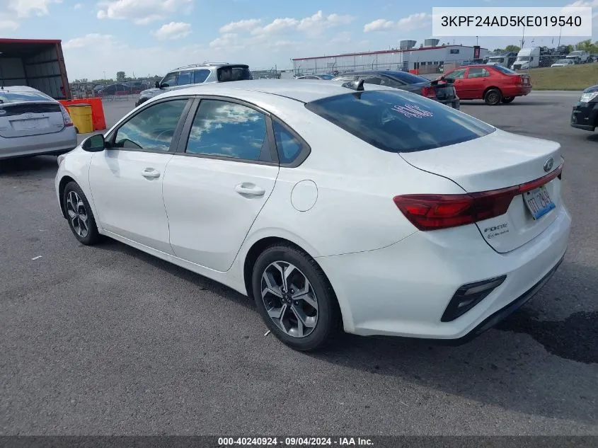 2019 Kia Forte Fe/Lx/Lxs VIN: 3KPF24AD5KE019540 Lot: 40240924