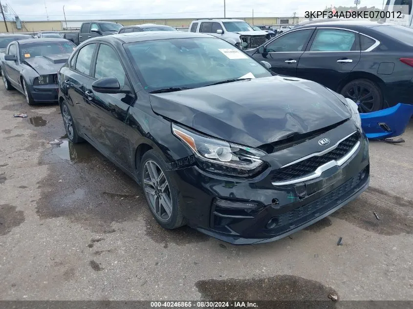 2019 Kia Forte S VIN: 3KPF34AD8KE070012 Lot: 40246865