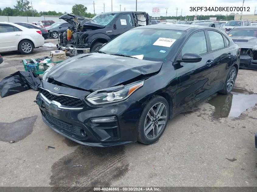 3KPF34AD8KE070012 2019 Kia Forte S