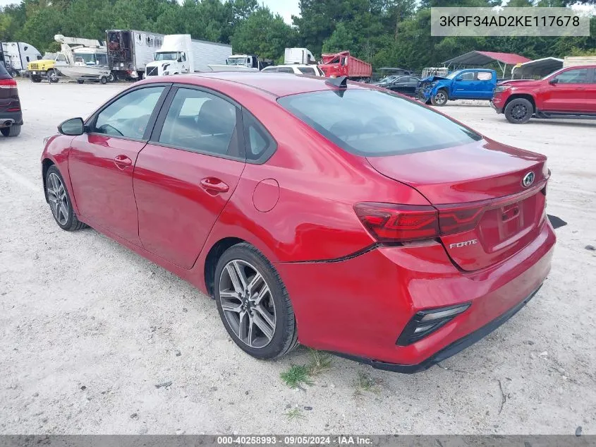 2019 Kia Forte S VIN: 3KPF34AD2KE117678 Lot: 40258993