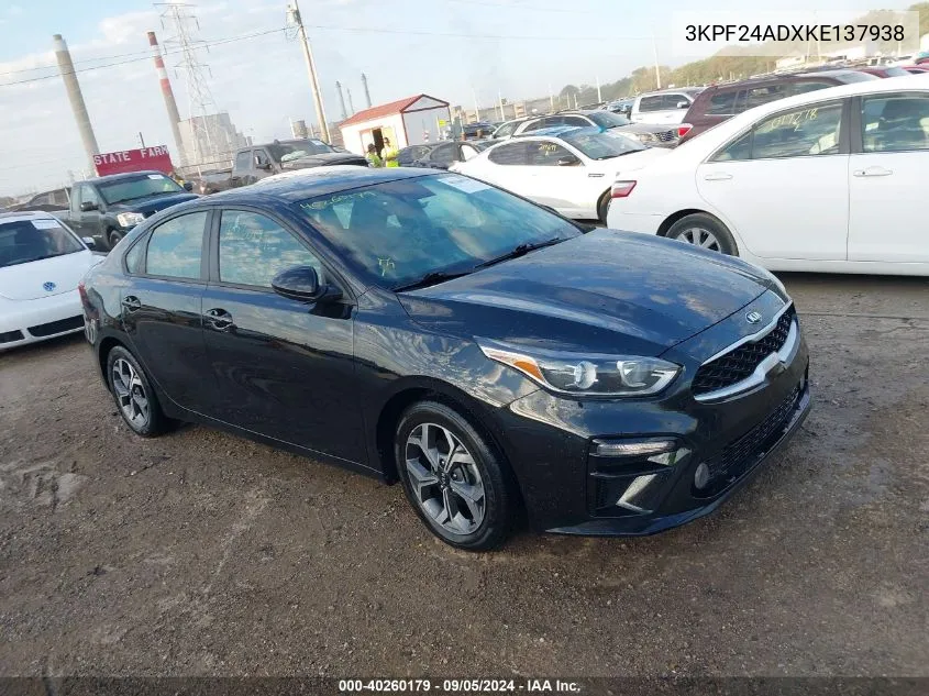 2019 Kia Forte Fe/Lx/Lxs VIN: 3KPF24ADXKE137938 Lot: 40260179