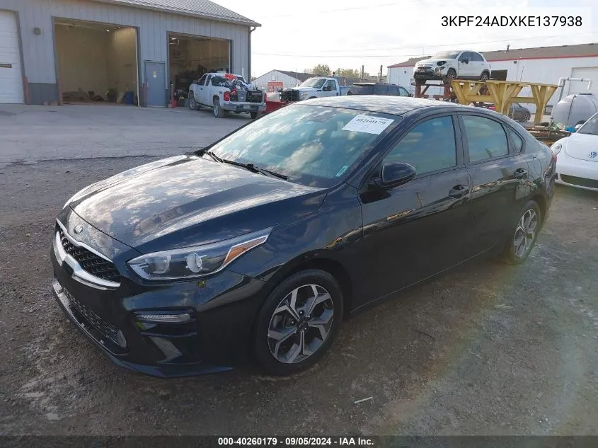 2019 Kia Forte Fe/Lx/Lxs VIN: 3KPF24ADXKE137938 Lot: 40260179