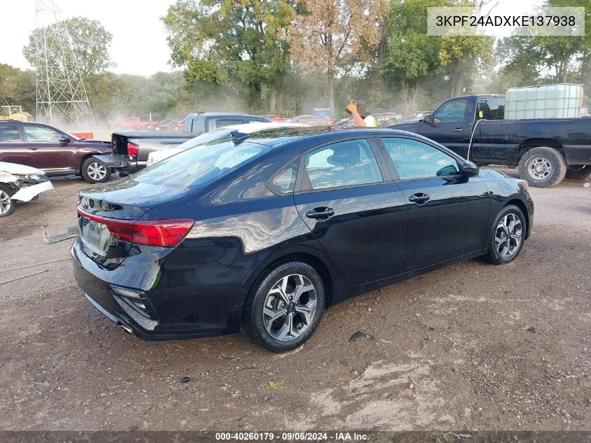 2019 Kia Forte Fe/Lx/Lxs VIN: 3KPF24ADXKE137938 Lot: 40260179