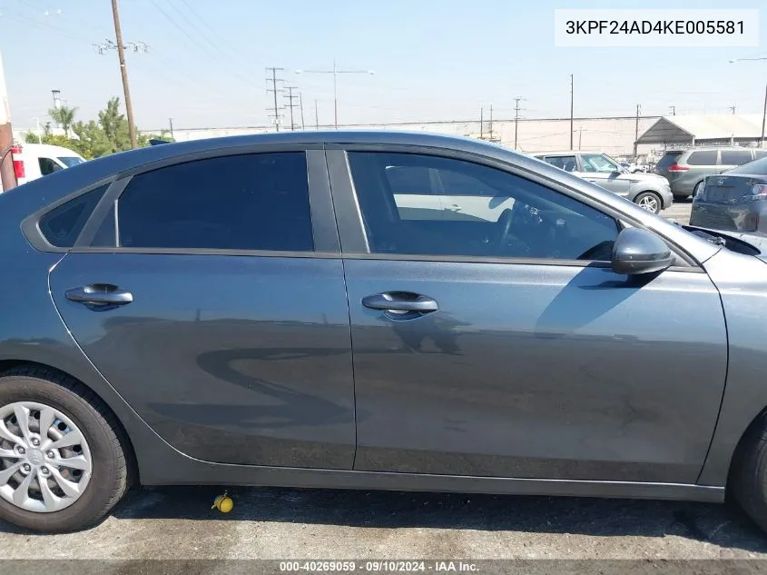 2019 Kia Forte Fe VIN: 3KPF24AD4KE005581 Lot: 40269059