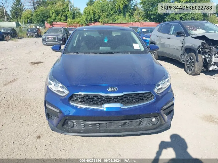 2019 Kia Forte Gt Line/S VIN: 3KPF34AD6KE022783 Lot: 40273186