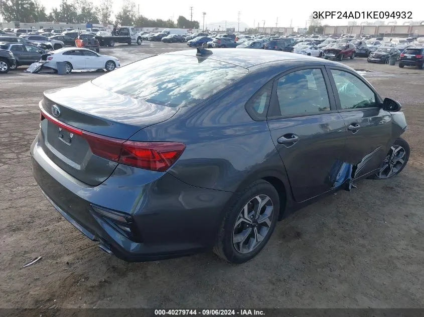 2019 Kia Forte Lxs VIN: 3KPF24AD1KE094932 Lot: 40279744