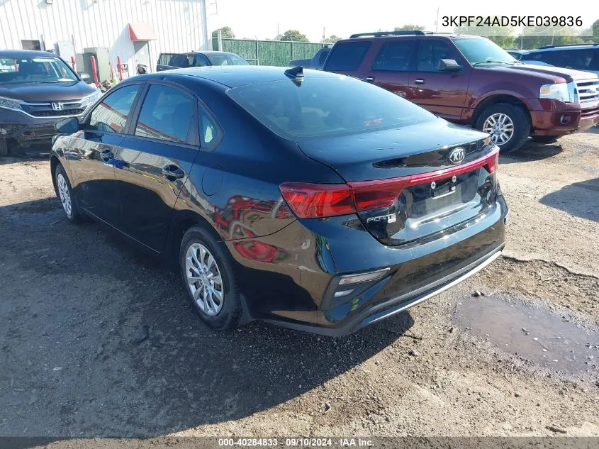 2019 Kia Forte Fe VIN: 3KPF24AD5KE039836 Lot: 40284833