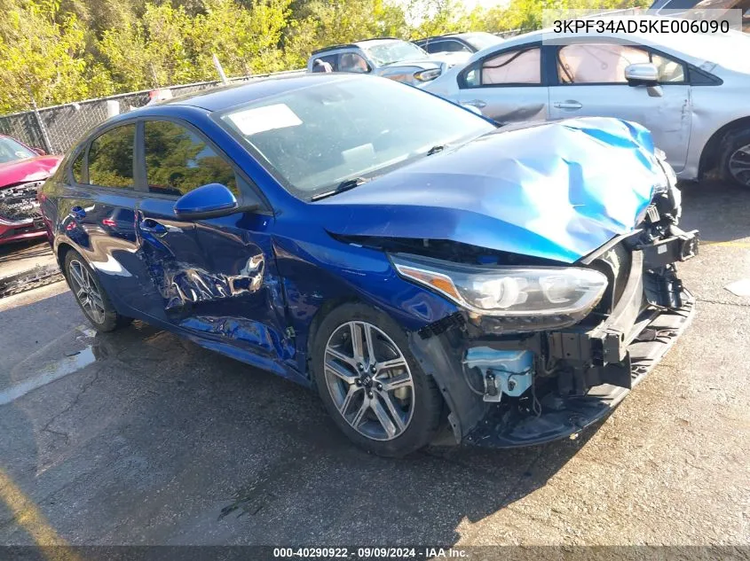 2019 Kia Forte S VIN: 3KPF34AD5KE006090 Lot: 40290922